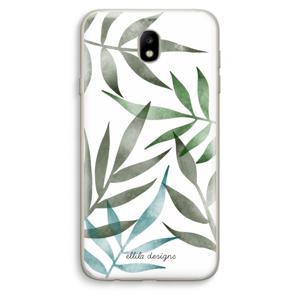 Tropical watercolor leaves: Samsung Galaxy J7 (2017) Transparant Hoesje