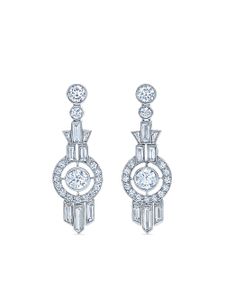 KWIAT boucles d'oreilles Splendor en or blanc 18ct ornées de diamants - Argent