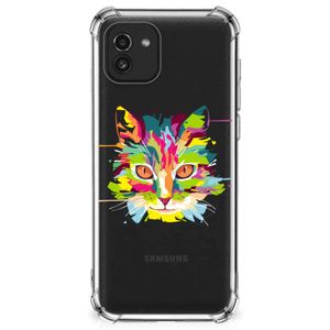 Samsung Galaxy A03 Stevig Bumper Hoesje Cat Color