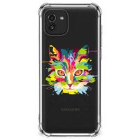 Samsung Galaxy A03 Stevig Bumper Hoesje Cat Color