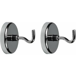 Benson Ophanghaakjes - 2x - magnetisch - ovaal - zilver - D3,6 cm