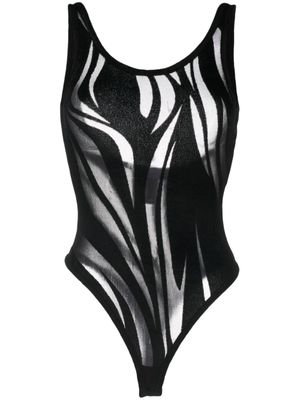 Mugler body à effet de transparence - Noir