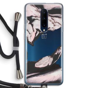 Roze stroom: OnePlus 7 Pro Transparant Hoesje met koord