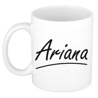 Naam cadeau mok / beker Ariana met sierlijke letters 300 ml - thumbnail
