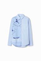 Blouse met arty strepen - BLUE - S