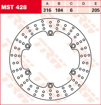 TRW Remschijf, remschijven voor de moto, MST428
