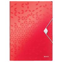 Elastomap leitz wow a4 3 kleppen pp rood