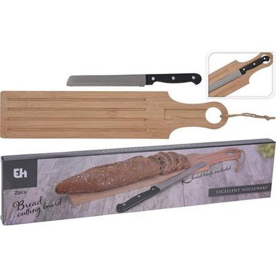 Excellent Houseware houten broodplank met broodmes