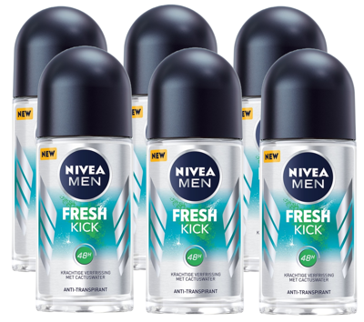 Nivea Men Fresh Kick Anti-Transpirant Roll-On Voordeelverpakking