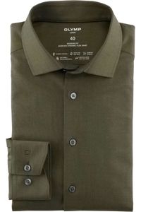 OLYMP Luxor 24/Seven Dynamic Flex Modern Fit Jersey shirt limegroen, Effen