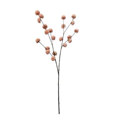 Kunsttak pompom zalm 100cm