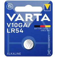 Varta Knoopcel LR54 1.5 V 1 stuk(s) 70 mAh Alkaline ALKALINE Spec. V10GA/LR54 Bli2