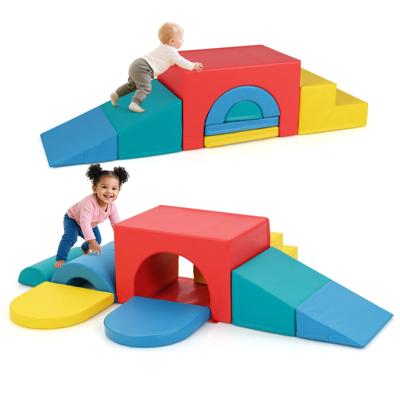 7-delig Klimblokset van Schuim Soft Speel-gym Van PU-leer Klimstructuur Multikleur
