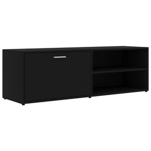 The Living Store TV-kast - Zwart - 120 x 34 x 37 cm - Bewerkt hout