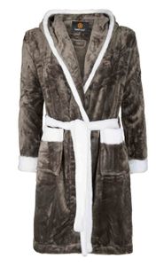 Badjas kind grijs / badjas met capuchon - XL (11-13 jaar)