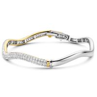 TI SENTO-Milano 2991ZY Armband Bangle zilver-zirconia goud- en zilverkleurig-wit 4 mm