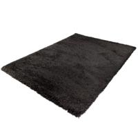 Hoogpolig Gerecycled Floki vloerkleed Antraciet-Ø 120 cm