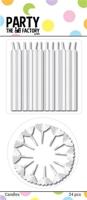 Taartkaarsjes 24 Stuks + Houders Wit 12 Stuks