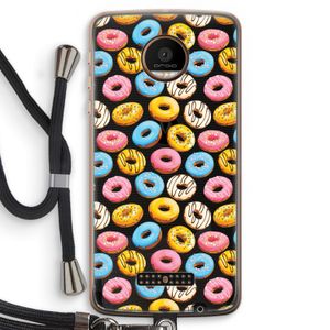Pink donuts: Motorola Moto Z Force Transparant Hoesje met koord