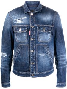 DSQUARED2 veste en jean à effet usé - Bleu