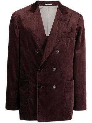Brunello Cucinelli blazer côtelé Sea à boutonnière croisée - Violet
