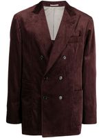Brunello Cucinelli blazer côtelé Sea à boutonnière croisée - Violet