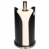 Zeller keukenrolhouder - rond - metaal - zwart - 15 x 31 cm - keukenpapier