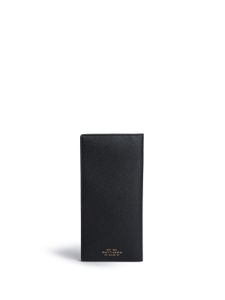 Smythson portefeuille pliant Panama en cuir - Noir