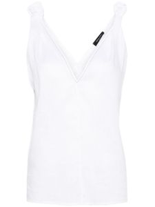 Fabiana Filippi blouse en lin à col v - Blanc