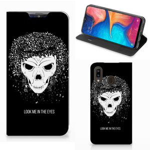 Mobiel BookCase Samsung Galaxy A30 Skull Hair