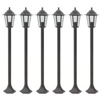 Paalverlichting voor tuin E27 110 cm aluminium brons 6 st