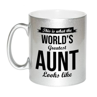 Zilveren Worlds Greatest Aunt / tante cadeau koffiemok / theebeker 330 ml Zilveren Worlds Greatest Aunt / tante cadeau koffiemok / theebeker 330 ml