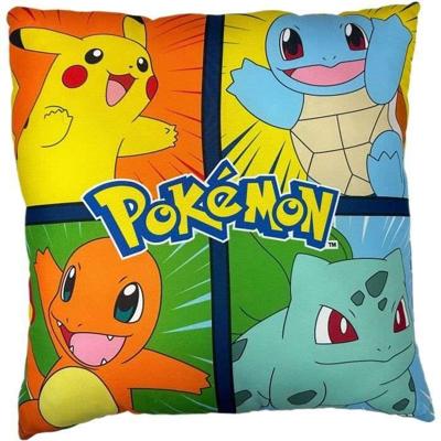 Dubbelzijdig kussen - Vierkant - POKEMON - Pikachu en zijn vrienden - Microvezel - 40 x 40 cm