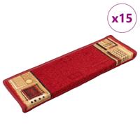 VidaXL Trapmatten zelfklevend 15 st 65x21x4 cm rood