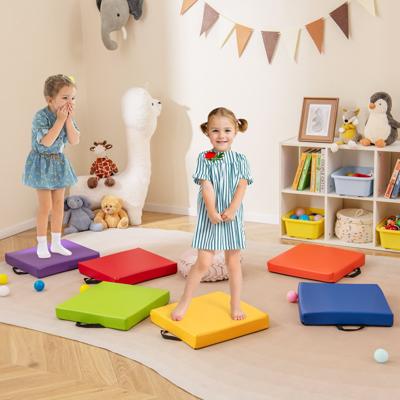 6-delige set Kinder Vierkante Zitkussens met Handvat en Rits Vloerkussens Stoel Kussens 40 x 40 cm