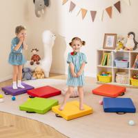 6-delige set Kinder Vierkante Zitkussens met Handvat en Rits Vloerkussens Stoel Kussens 40 x 40 cm