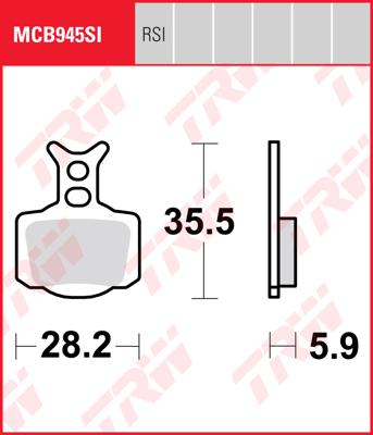 TRW Remblokken, en remschoenen voor de moto, MCB945RSI