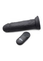 Power Player 28X Vibrating Dildo w/RC - Black - thumbnail