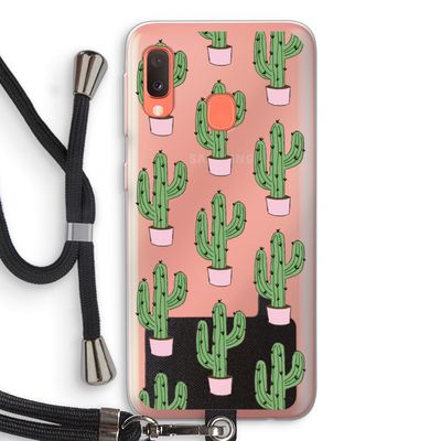 Cactus Lover: Samsung Galaxy A20e Transparant Hoesje met koord