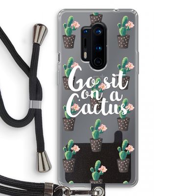 Cactus quote: OnePlus 8 Pro Transparant Hoesje met koord