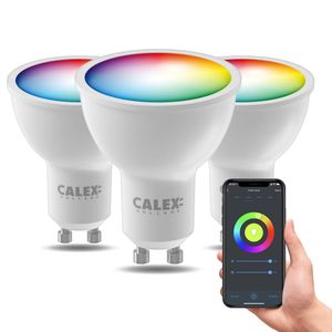 Calex Slimme LED Lamp - 3 stuks - GU10 - RGB en Warm Wit - 4.9W