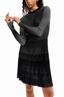 Korte geribbelde jurk - BLACK - XL Korte geribbelde jurk - BLACK - XL