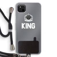 King zwart: Pixel 4a Transparant Hoesje met koord