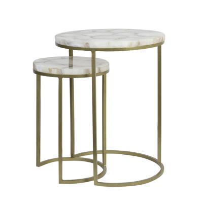 Bijzettafel set van 2 Alfio aniekbrons