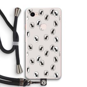Miauw: Pixel 3 XL Transparant Hoesje met koord