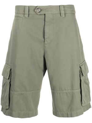 Brunello Cucinelli short cargo en coton à empiècements - Vert