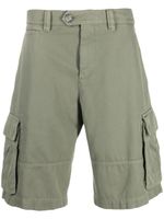 Brunello Cucinelli short cargo en coton à empiècements - Vert