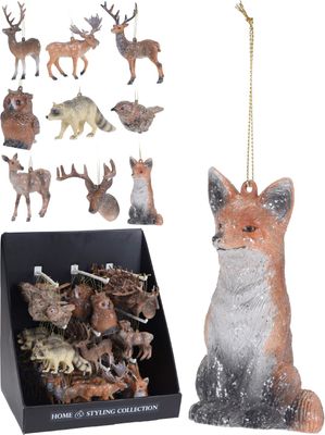 5 stuks! Hangdeco dieren 12 cm 9 assorti - Nampook