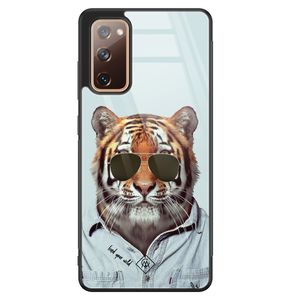 Samsung Galaxy S20 FE glazen hardcase - Tijger wild