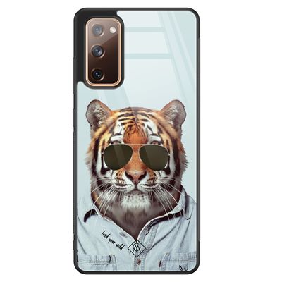 Samsung Galaxy S20 FE glazen hardcase - Tijger wild